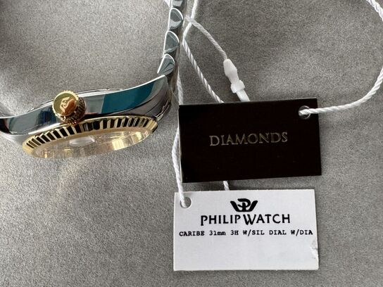 Armbåndsur PHILIP WATCH CARIBE 31MM 3H W/SIL DIAL W/DIA