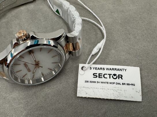 Armbåndsur SECTOR 230 32MM 3H WHITE MOP DIAL BR SS+RG