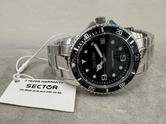 Armbåndsur SECTOR 230 35MM 3H BLACK DIAL SS BR