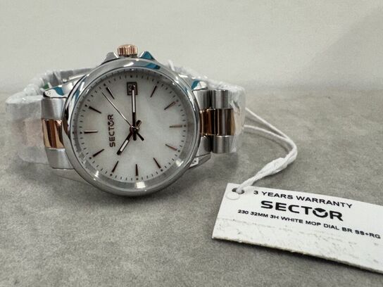 Armbåndsur SECTOR 230 32MM 3H WHITE MOP DIAL BR SS+RG