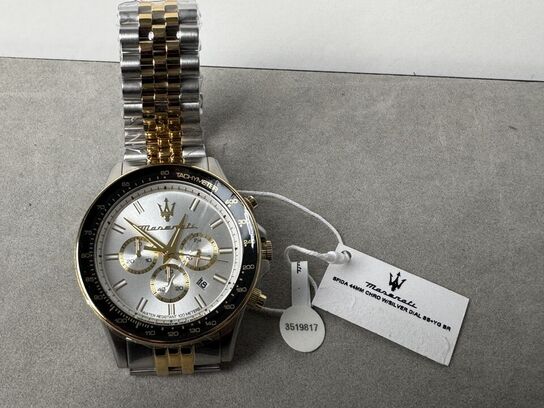 Armbåndsur MASERATI SFIDA 44MM CHRO W/SILVER DIAL SS+YG BR