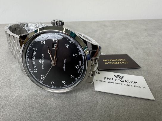 Armbåndsur PHILIP WATCH MUSEUM 40MM AUTO BLACK DIAL SS