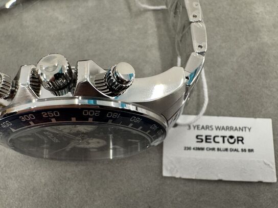 Armbåndsur SECTOR 230 43MM CHR BLUE DIAL SS BR