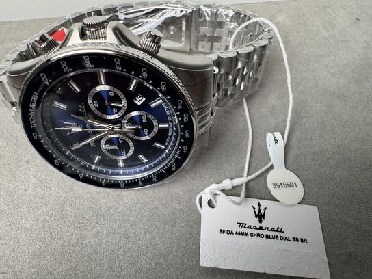 Armbåndsur MASERATI SFIDA 44MM CHRO BLUE DIAL SS BR