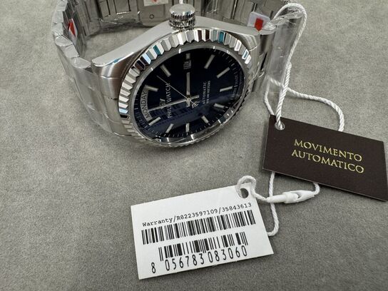 Armbåndsur PHILIP WATCH CARIBE 39MM AUTO BLUE DIAL SS