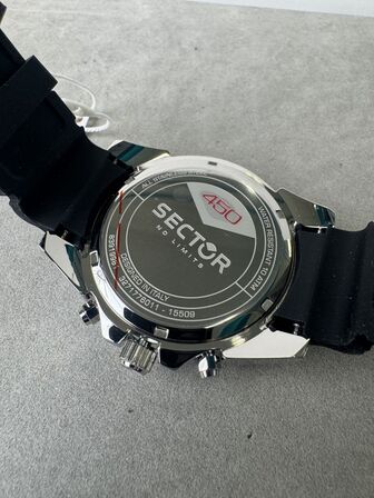 Armbåndsur SECTOR 450 43MM CHR BLACK DIAL BLACK SILICON ST