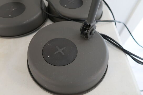 3 stk. Bordlamper med indbygget mobillader