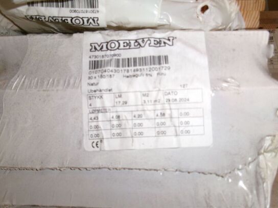 28,81 m2 Fyrretræsgulv, massiv