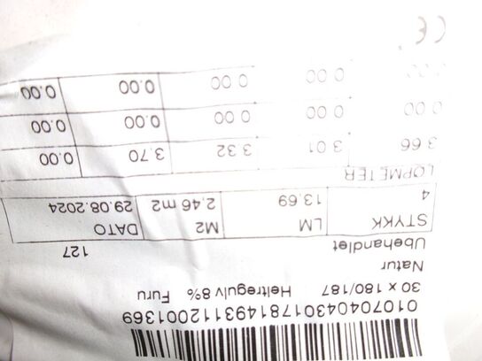 28,81 m2 Fyrretræsgulv, massiv