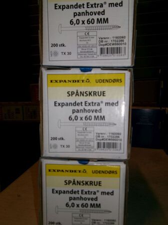 3 ks spånskruer, udendørs