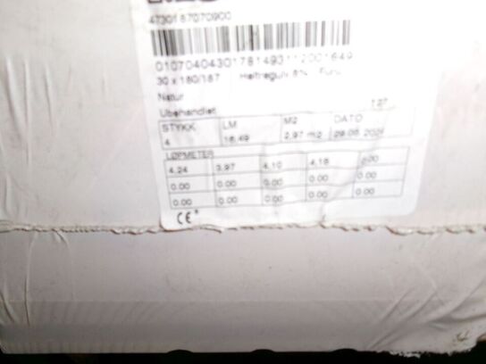 28,81 m2 Fyrretræsgulv, massiv