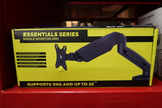 Essentials Single Spring skærm-arm (sort)