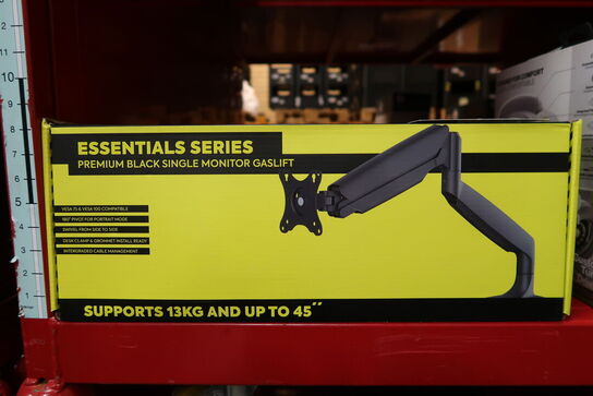 Essentials Single Gas skærm-arm (sort)