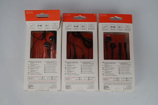 3 stk. Vivanco Smart Pro in ear-headset Sort