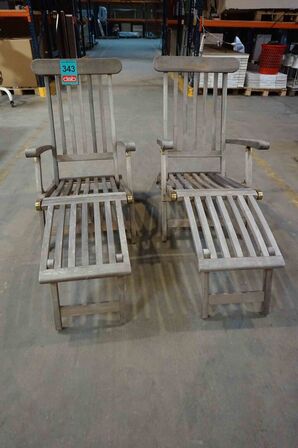 2 stk Gandia dækstole i teak (MOMSFRI) 