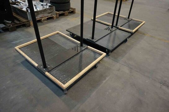 3 stk Trolleys med drejbarehjul og aftagelig bar (MOMSFRI) 