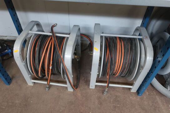 2 stk. hydrauliske slangeopruller til trykluft