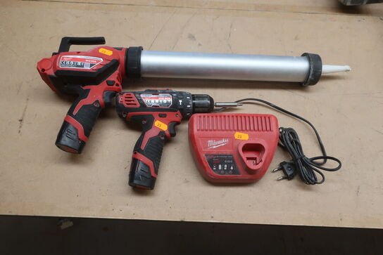 Fugepistol og skruemaskine MILWAUKEE M12 PCG, M12 BPD