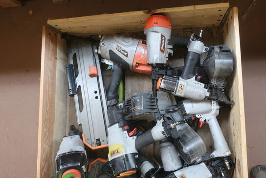 Indhold på palle, trykluftpistoler defekte