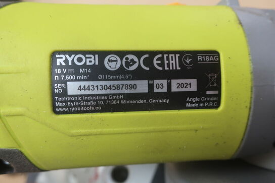 Vinkelsliber, bajonetsav BOSCH og vinklesliber RYOBI