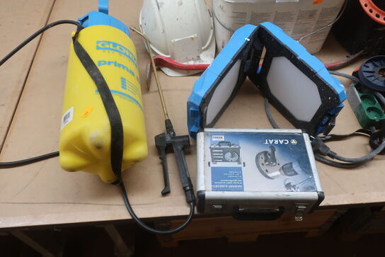 lamper, tryksprøjte masker m.m.