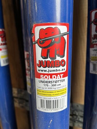 10 stk. soldat understøtter JUMBO 3000 kg ved 2 m