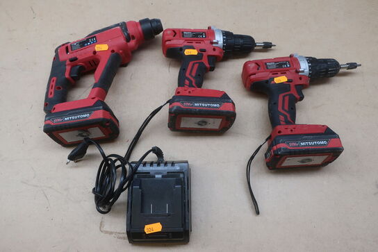 2 stk. skruemaskiner, Borehammer MITSUTOMO
