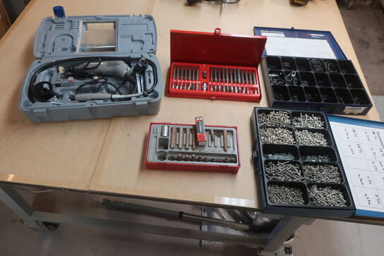 Skruer, dremel, bitz, gummiringe