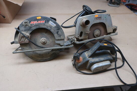 2 stk. rundsave og elhøvl 