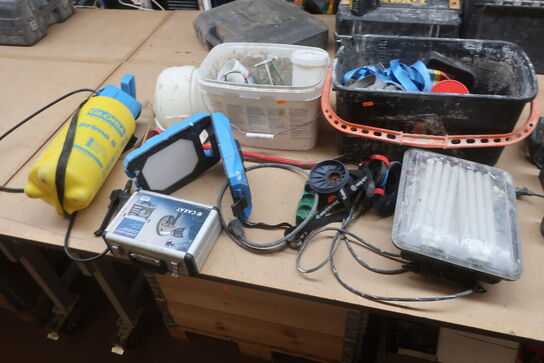 lamper, tryksprøjte masker m.m.