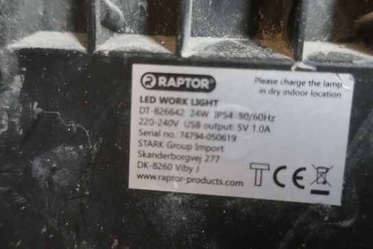 2 stk. kabeltromler og 3 stk. led lamper 