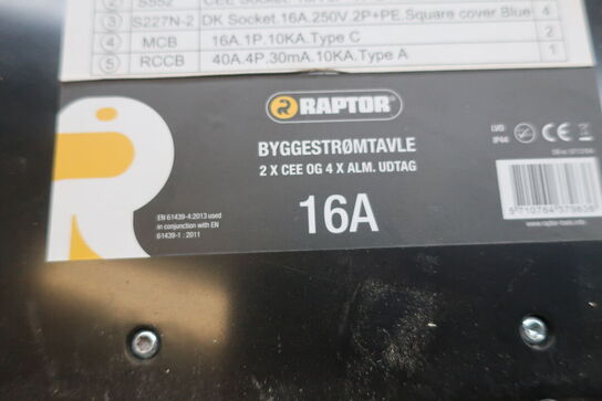 2 stk. Byggestrømstavler BLUE ELECTRIC, RAPTOR