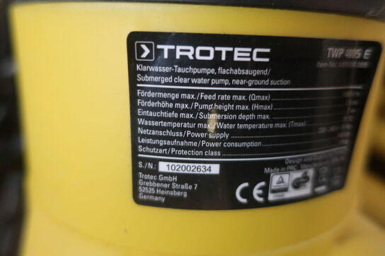 2 stk. dykpumper TROTEC TWP 4005 E med div. slanger