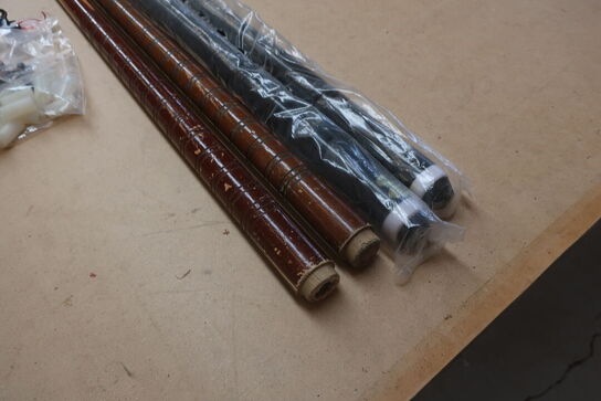 4 stk.billardkøer, med tilbehør 