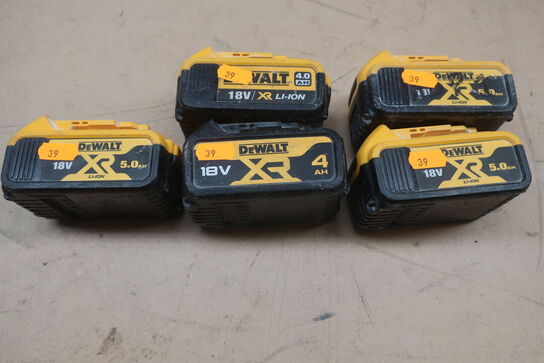 5 stk. batterier DEWALT