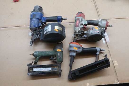 4 stk. sømpistoler til trykluft 