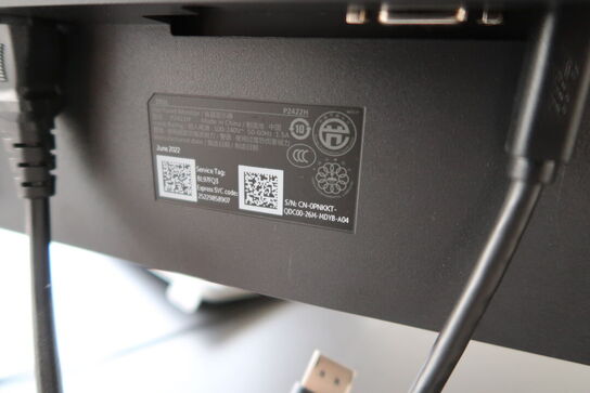 2 stk. computerskærme DELL P2422H, tastatur, rollermouse