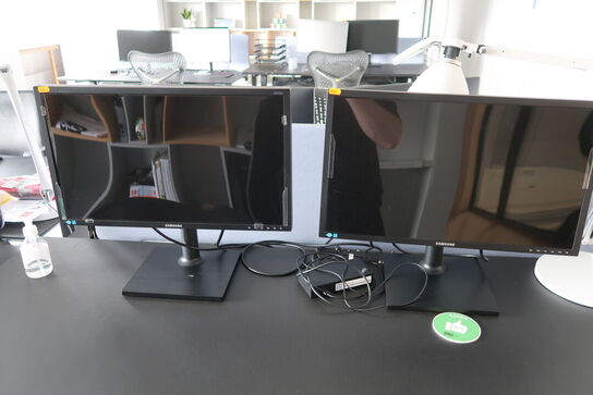 2 stk. computerskærme SAMSUNG S24E450, dockingstation LENOVO ThinkPad