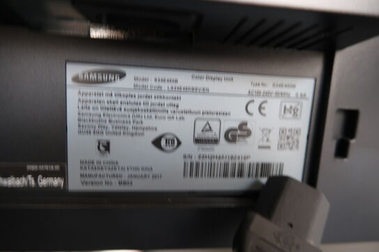 2 stk. computerskærme SAMSUNG S24E450B, dockingstation LENOVO Thinkpad, tastatur og mus