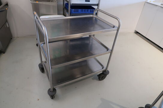 2 stk. rustfri opbevaringsvogne