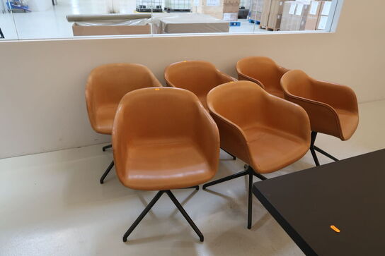 6 stk. mødestole MUUTO Fiber Chair Swivel