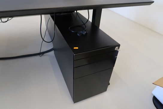 El. hæve/sænke skrivebord uden indhold med skuffemodul