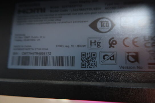 Computerskærm SAMSUNG S24R65, dockingstation LENOVO ThinkPad Thunderbolt 3 Dock Gen 2, tastatur