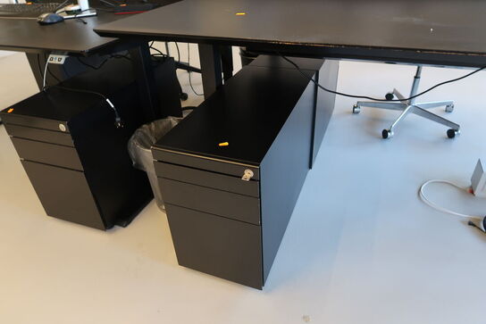 El. hæve/sænke skrivebord uden indhold med skuffemodul