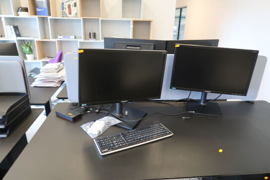 2 stk. computerskærme SAMSUNG S24C, dockingstation LENOVO ThinkPad, tastatur