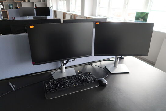 2 stk. computerskærme DELL P2422HE, tastatur, mus