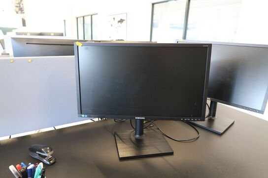 2 stk. computerskærme SAMSUNG S24E450, dockingstation LENOVO Thinkpad