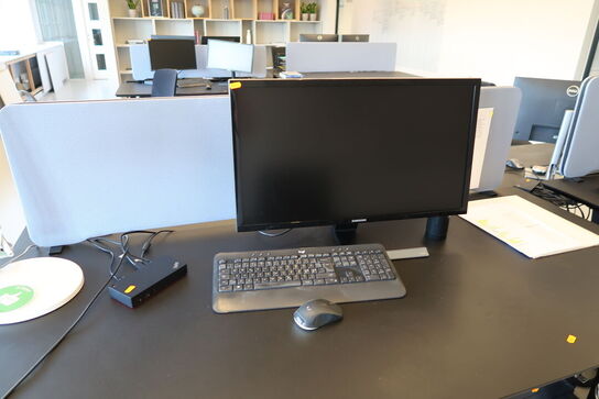 Computerskærm SAMSUNG U28E590D, dockingstation LENOVO Thinkpad, tastatur, mus