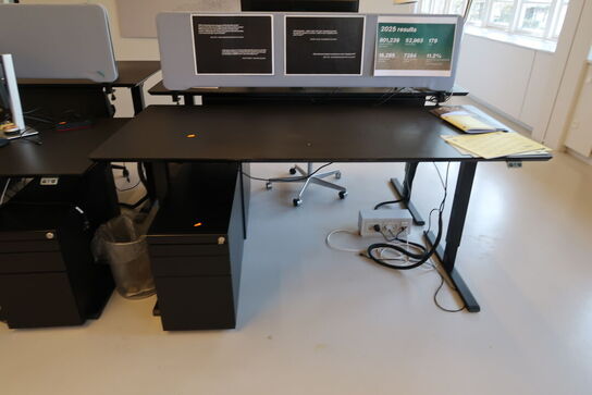 El. hæve/sænke skrivebord uden indhold med skuffemodul