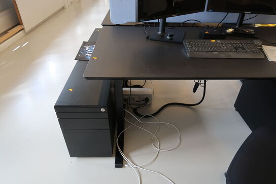 El. hæve/sænke skrivebord uden indhold med skuffemodul